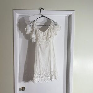 Elegant White Lace Midi Dress